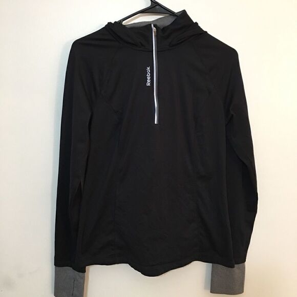 Reebok Reflective spandex thumbhole Hoodie - Picture 1 of 7